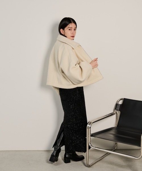 Shelly island(シェリーアイランド)の「ボアZIPブルゾン(ブルゾン・レディース・ブラック/ホワイト/ブラウン・FREE)」の8枚目の写真