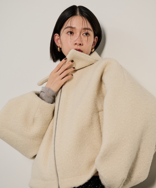 Shelly island(シェリーアイランド)の「ボアZIPブルゾン(ブルゾン・レディース・ブラック/ホワイト/ブラウン・FREE)」の6枚目の写真