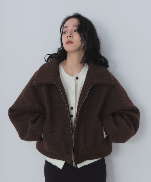 Shelly island(シェリーアイランド)の「ボアZIPブルゾン(ブルゾン・レディース・ブラック/ホワイト/ブラウン・FREE)」の12枚目の写真