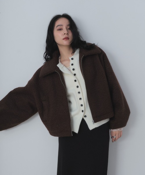 Shelly island(シェリーアイランド)の「ボアZIPブルゾン(ブルゾン・レディース・ブラック/ホワイト/ブラウン・FREE)」の11枚目の写真