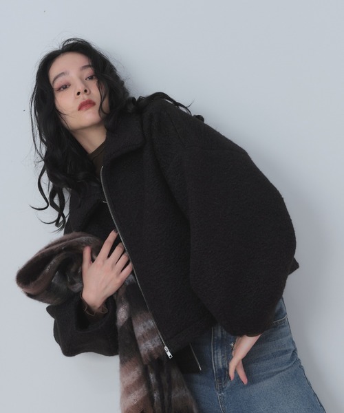 Shelly island(シェリーアイランド)の「ボアZIPブルゾン(ブルゾン・レディース・ブラック/ホワイト/ブラウン・FREE)」の15枚目の写真