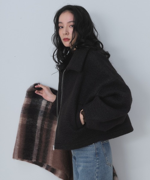 Shelly island(シェリーアイランド)の「ボアZIPブルゾン(ブルゾン・レディース・ブラック/ホワイト/ブラウン・FREE)」の16枚目の写真