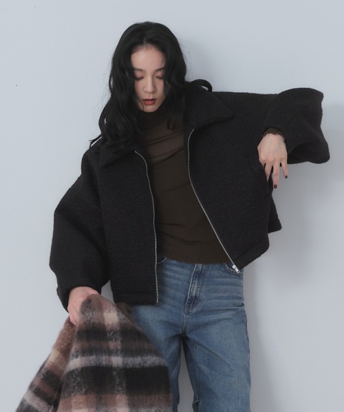 Shelly island(シェリーアイランド)の「ボアZIPブルゾン(ブルゾン・レディース・ブラック/ホワイト/ブラウン・FREE)」の17枚目の写真