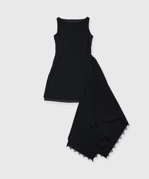 JOSE MOON(ジョゼムーン)の「ASYMMETRY MINI DRESS/アシンメトリーミニドレス(ワンピース・レディース・ブラック/その他/グレー・36/38)」の2枚目の写真