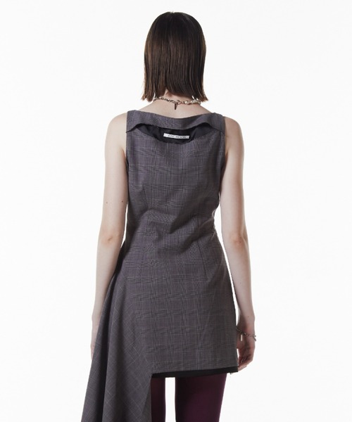 JOSE MOON(ジョゼムーン)の「ASYMMETRY MINI DRESS/アシンメトリーミニドレス(ワンピース・レディース・ブラック/その他/グレー・36/38)」の6枚目の写真