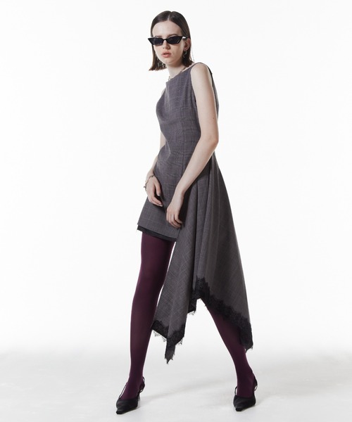 JOSE MOON(ジョゼムーン)の「ASYMMETRY MINI DRESS/アシンメトリーミニドレス(ワンピース・レディース・ブラック/その他/グレー・36/38)」の7枚目の写真