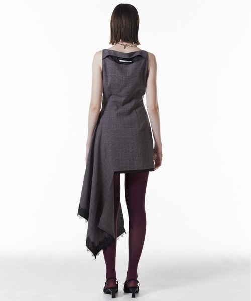 JOSE MOON(ジョゼムーン)の「ASYMMETRY MINI DRESS/アシンメトリーミニドレス(ワンピース・レディース・ブラック/その他/グレー・36/38)」の10枚目の写真