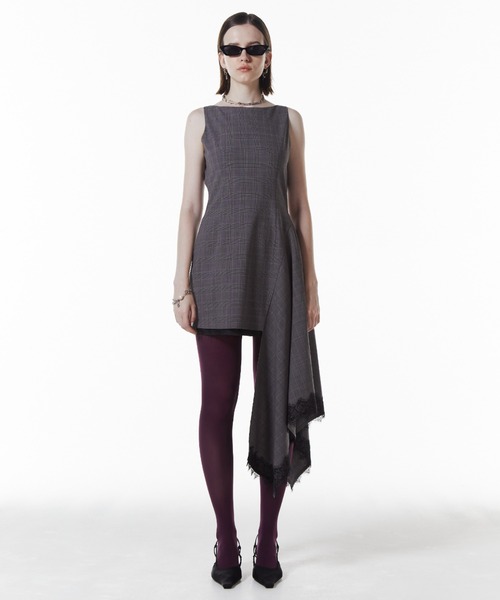 JOSE MOON(ジョゼムーン)の「ASYMMETRY MINI DRESS/アシンメトリーミニドレス(ワンピース・レディース・ブラック/その他/グレー・36/38)」の8枚目の写真