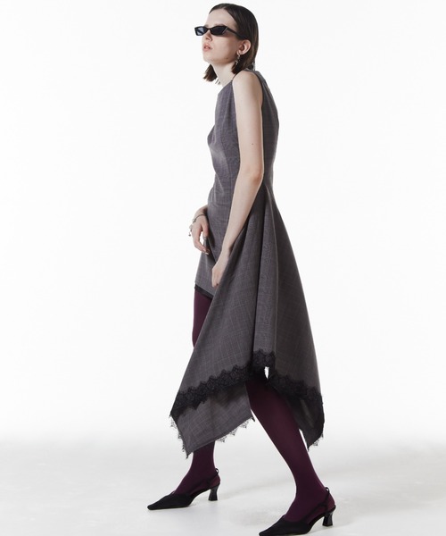 JOSE MOON(ジョゼムーン)の「ASYMMETRY MINI DRESS/アシンメトリーミニドレス(ワンピース・レディース・ブラック/その他/グレー・36/38)」の12枚目の写真