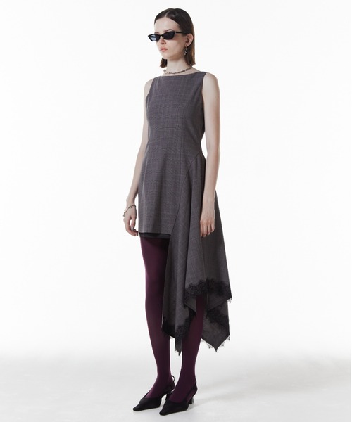 JOSE MOON(ジョゼムーン)の「ASYMMETRY MINI DRESS/アシンメトリーミニドレス(ワンピース・レディース・ブラック/その他/グレー・36/38)」の9枚目の写真