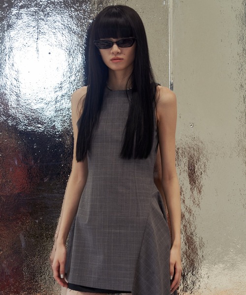 JOSE MOON(ジョゼムーン)の「ASYMMETRY MINI DRESS/アシンメトリーミニドレス(ワンピース・レディース・ブラック/その他/グレー・36/38)」の18枚目の写真