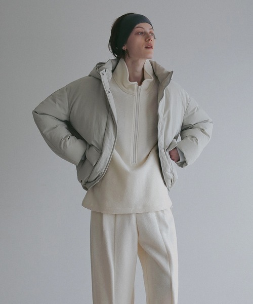 MANOF(マノフ)の「POCKET DOWN JACKET(ダウンジャケット/コート・レディース・ブルー/ブラック/アイボリー・M/S)」の11枚目の写真