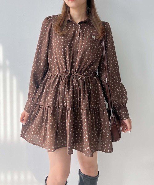 AS KNOW AS plus（アズノゥアズプラス）の「♪ウエストリボン ティアードチュニック（チュニック・レディース・ブラック系/ブラウン系/ブラック・FREE）」の5枚目の写真