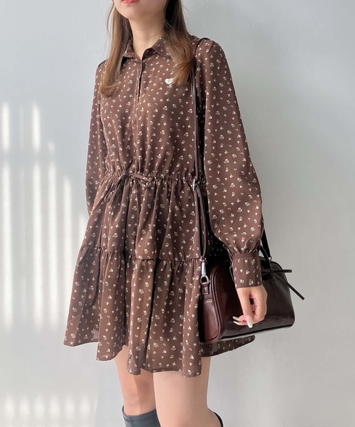 AS KNOW AS plus（アズノゥアズプラス）の「♪ウエストリボン ティアードチュニック（チュニック・レディース・ブラック系/ブラウン系/ブラック・FREE）」の6枚目の写真