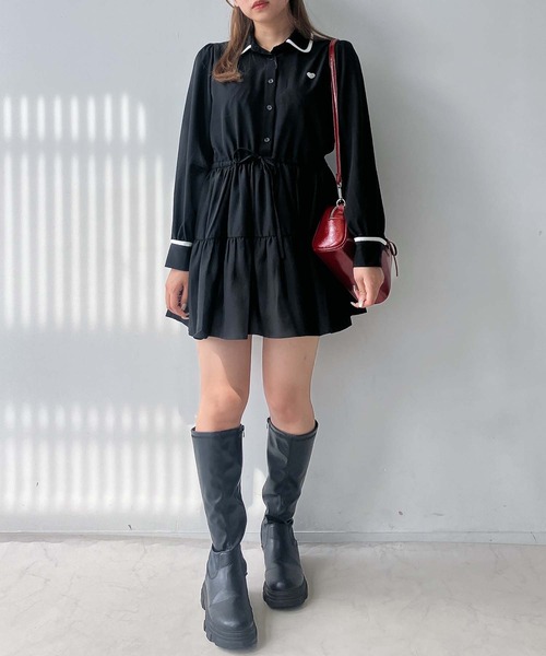 AS KNOW AS plus（アズノゥアズプラス）の「♪ウエストリボン ティアードチュニック（チュニック・レディース・ブラック系/ブラウン系/ブラック・FREE）」の13枚目の写真