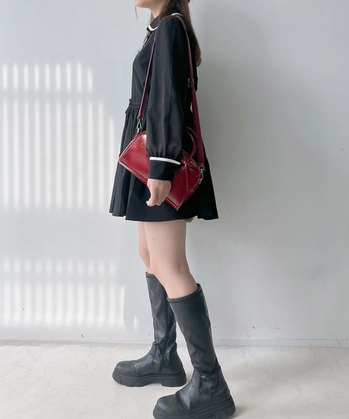 AS KNOW AS plus（アズノゥアズプラス）の「♪ウエストリボン ティアードチュニック（チュニック・レディース・ブラック系/ブラウン系/ブラック・FREE）」の8枚目の写真