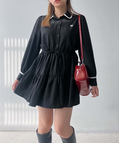 AS KNOW AS plus（アズノゥアズプラス）の「♪ウエストリボン ティアードチュニック（チュニック・レディース・ブラック系/ブラウン系/ブラック・FREE）」の14枚目の写真