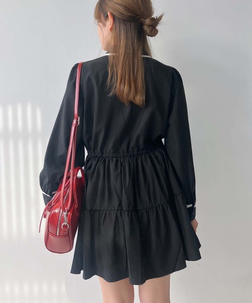 AS KNOW AS plus（アズノゥアズプラス）の「♪ウエストリボン ティアードチュニック（チュニック・レディース・ブラック系/ブラウン系/ブラック・FREE）」の16枚目の写真