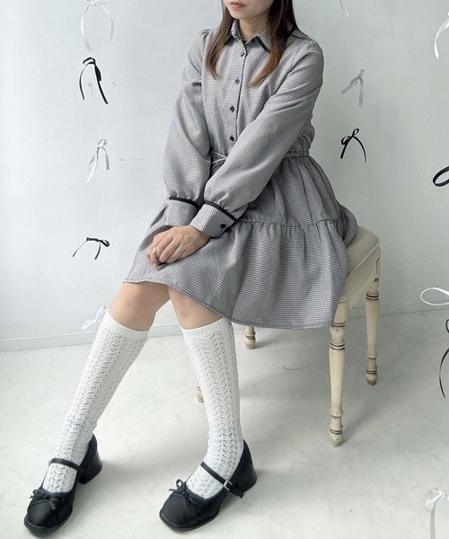 AS KNOW AS plus（アズノゥアズプラス）の「♪ウエストリボン ティアードチュニック（チュニック・レディース・ブラック系/ブラウン系/ブラック・FREE）」の18枚目の写真