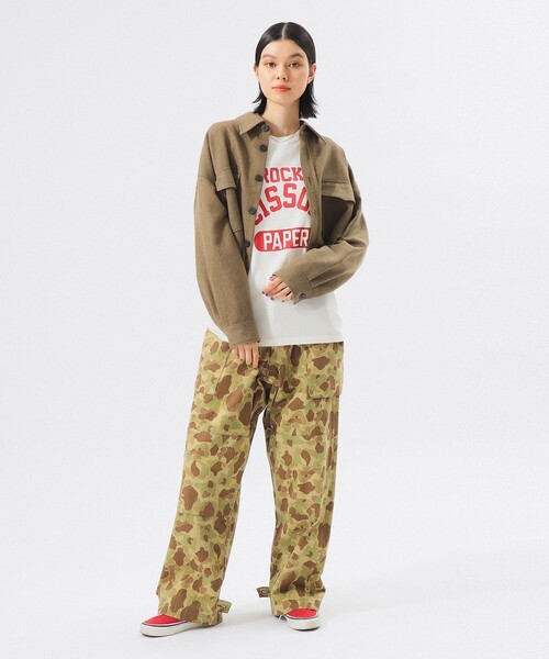 BEAMS BOY（ビームスボーイ）の「ショート ヘリンボーン CPO ジャケット（ブルゾン・レディース・ブラウン/ネイビー・ONE SIZE）」の21枚目の写真