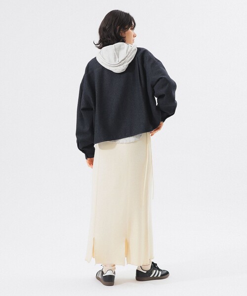 BEAMS BOY（ビームスボーイ）の「ショート ヘリンボーン CPO ジャケット（ブルゾン・レディース・ブラウン/ネイビー・ONE SIZE）」の10枚目の写真