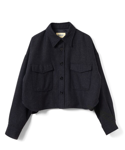 BEAMS BOY（ビームスボーイ）の「ショート ヘリンボーン CPO ジャケット（ブルゾン・レディース・ブラウン/ネイビー・ONE SIZE）」の8枚目の写真