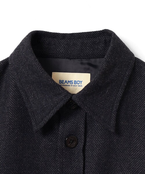 BEAMS BOY（ビームスボーイ）の「ショート ヘリンボーン CPO ジャケット（ブルゾン・レディース・ブラウン/ネイビー・ONE SIZE）」の6枚目の写真