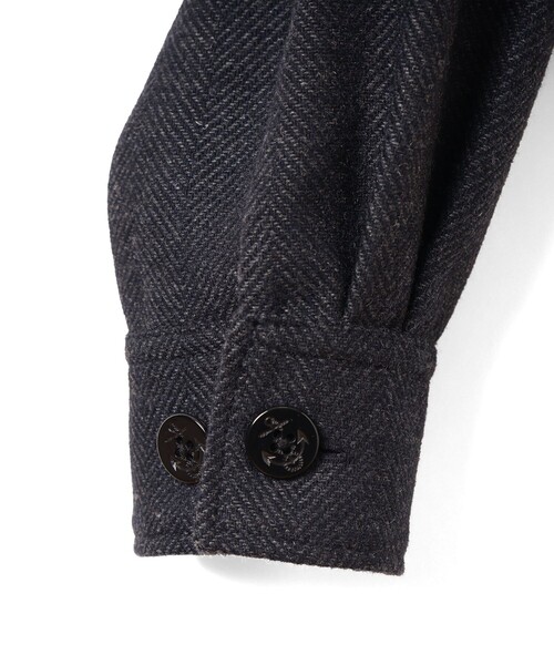 BEAMS BOY（ビームスボーイ）の「ショート ヘリンボーン CPO ジャケット（ブルゾン・レディース・ブラウン/ネイビー・ONE SIZE）」の3枚目の写真