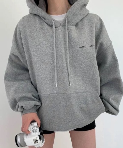 ampm(エーエムピーエム)の「ムーンプリント オーバーサイズパーカー/フーディ/スウェット(パーカー・レディース・ブラック/グレー・L/M)」の2枚目の写真