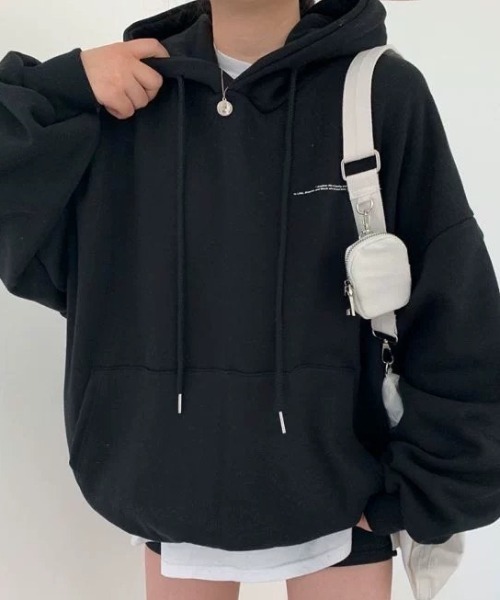 ampm(エーエムピーエム)の「ムーンプリント オーバーサイズパーカー/フーディ/スウェット(パーカー・レディース・ブラック/グレー・L/M)」の6枚目の写真