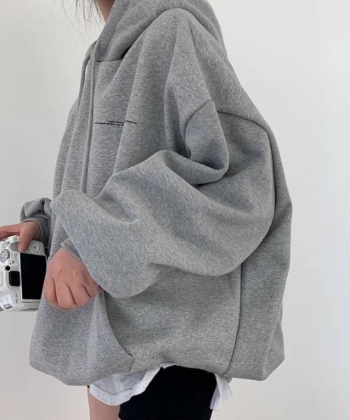 ampm(エーエムピーエム)の「ムーンプリント オーバーサイズパーカー/フーディ/スウェット(パーカー・レディース・ブラック/グレー・L/M)」の8枚目の写真