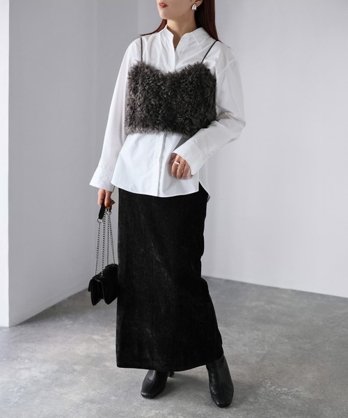 Riberry（リベリー）の「ベロアナローロングスカート（スカート・レディース・アイボリー/ブラウン/チャコールグレー/ブラック・MEDIUM）」の14枚目の写真