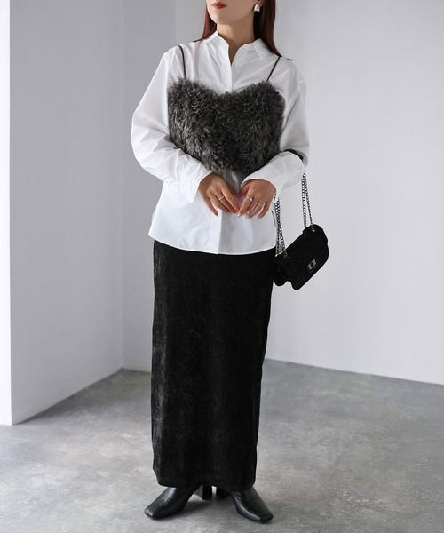 Riberry（リベリー）の「ベロアナローロングスカート（スカート・レディース・アイボリー/ブラウン/チャコールグレー/ブラック・MEDIUM）」の21枚目の写真