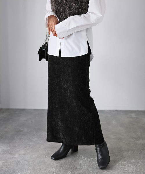 Riberry（リベリー）の「ベロアナローロングスカート（スカート・レディース・アイボリー/ブラウン/チャコールグレー/ブラック・MEDIUM）」の19枚目の写真