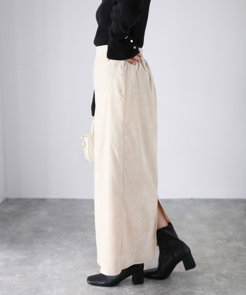 Riberry（リベリー）の「ベロアナローロングスカート（スカート・レディース・アイボリー/ブラウン/チャコールグレー/ブラック・MEDIUM）」の12枚目の写真