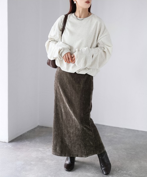 Riberry（リベリー）の「ベロアナローロングスカート（スカート・レディース・アイボリー/ブラウン/チャコールグレー/ブラック・MEDIUM）」の16枚目の写真