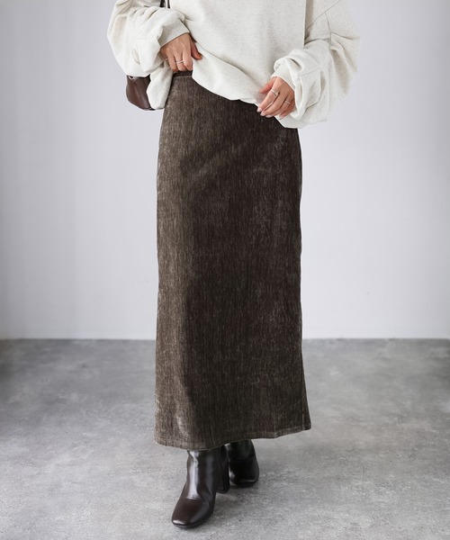 Riberry（リベリー）の「ベロアナローロングスカート（スカート・レディース・アイボリー/ブラウン/チャコールグレー/ブラック・MEDIUM）」の18枚目の写真