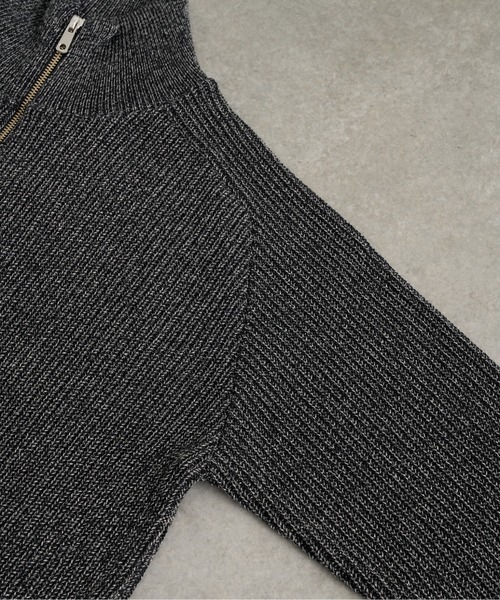 残りわずか》ウールリブジップドライバーズニット ｜ストレッチ性/防寒