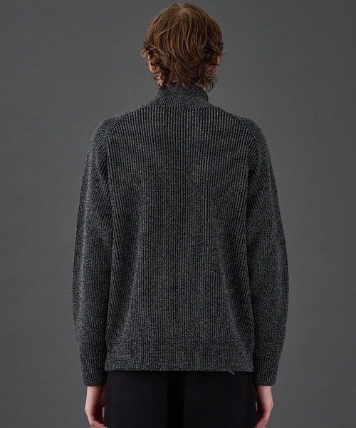 UNITED TOKYO（ユナイテッドトウキョウ）の「《残りわずか》ウールリブジップドライバーズニット　｜ストレッチ性/防寒/冬服/ハイネック/大人気/オフィスカジュアル/オケージョン/通勤/ウール/モックネック（ニット/セーター・メンズ・ブラック/グレー/ブラウン系その他/グレー系その他・1/3/2）」の13枚目の写真
