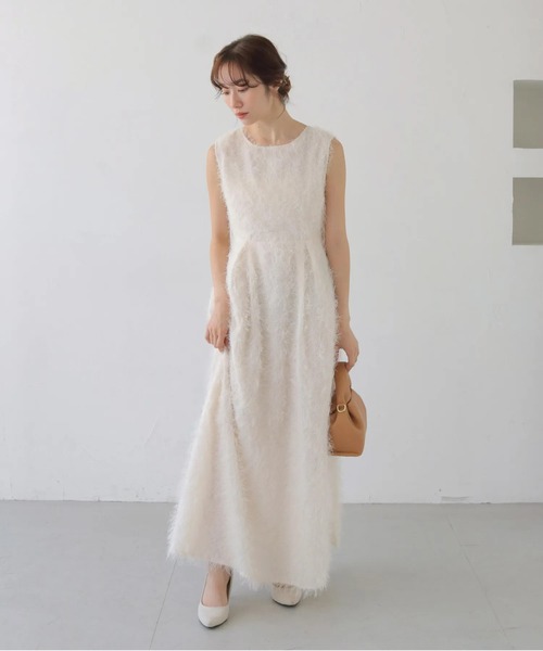 CLEIO（クレイオ）の「【CLEIO】バックリボンフリンジワンピース BACK RIBBON FRINGE DRESS/980-14614（ワンピース・レディース・アイボリー/ブラック・FREE）」の2枚目の写真