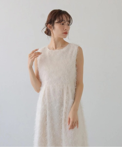 CLEIO（クレイオ）の「【CLEIO】バックリボンフリンジワンピース BACK RIBBON FRINGE DRESS/980-14614（ワンピース・レディース・アイボリー/ブラック・FREE）」の6枚目の写真