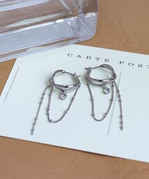 チェーンデザインCピアス