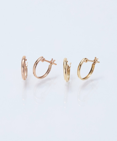 K10】ディアフープピアス ローズゴールド/BOX付き（ピアス（両耳用