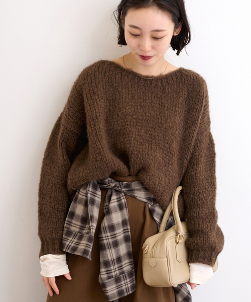 TRICOTS JEAN MARC(トリコットジーンマルク)の「《追加》【TRICOTS JEANMARC/トリコ・ジャンマルク】 ニットプルオーバー(ニット/セーター・レディース・ブルー/ライトグレー/ブラウン/ピンク・FREE)」の2枚目の写真