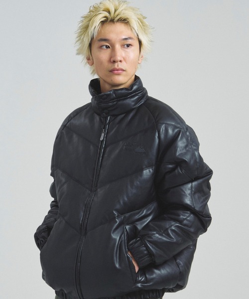 FIRST DOWN(ファーストダウン)の「FDU/RITZ- PU Leather V-Down JKT SMU(その他アウター・メンズ・ブラック・M/L/XL)」の1枚目の写真