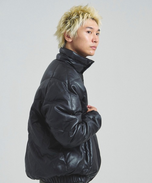 FIRST DOWN(ファーストダウン)の「FDU/RITZ- PU Leather V-Down JKT SMU(その他アウター・メンズ・ブラック・M/L/XL)」の4枚目の写真