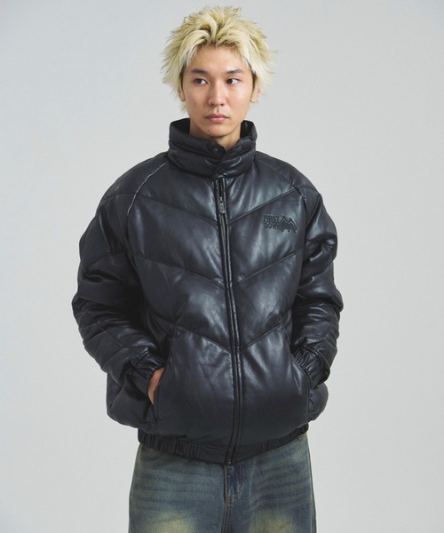 FIRST DOWN(ファーストダウン)の「FDU/RITZ- PU Leather V-Down JKT SMU(その他アウター・メンズ・ブラック・M/L/XL)」の7枚目の写真