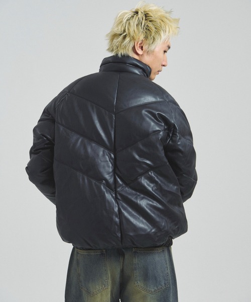 FIRST DOWN(ファーストダウン)の「FDU/RITZ- PU Leather V-Down JKT SMU(その他アウター・メンズ・ブラック・M/L/XL)」の9枚目の写真