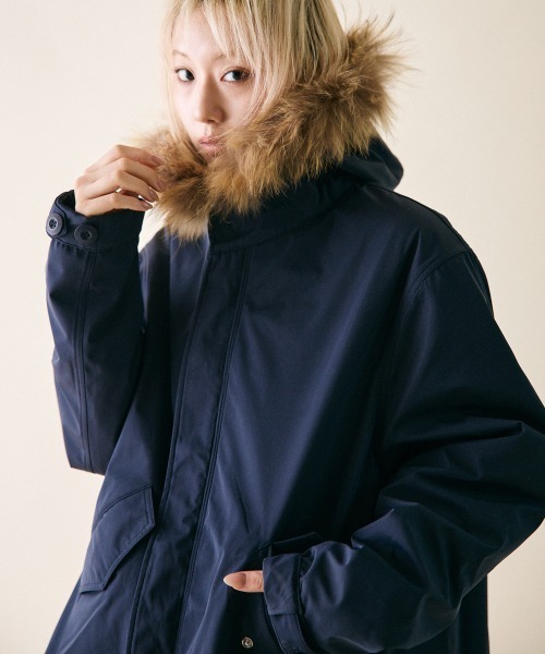 rehacer(レアセル)の「rehacer : Liner Shorty Mods Coat / ライナー ショーティー モッズコート(モッズコート・レディース・カーキ/ネイビー・SMALL)」の1枚目の写真