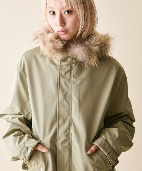 rehacer(レアセル)の「rehacer : Liner Shorty Mods Coat / ライナー ショーティー モッズコート(モッズコート・レディース・カーキ/ネイビー・SMALL)」の2枚目の写真